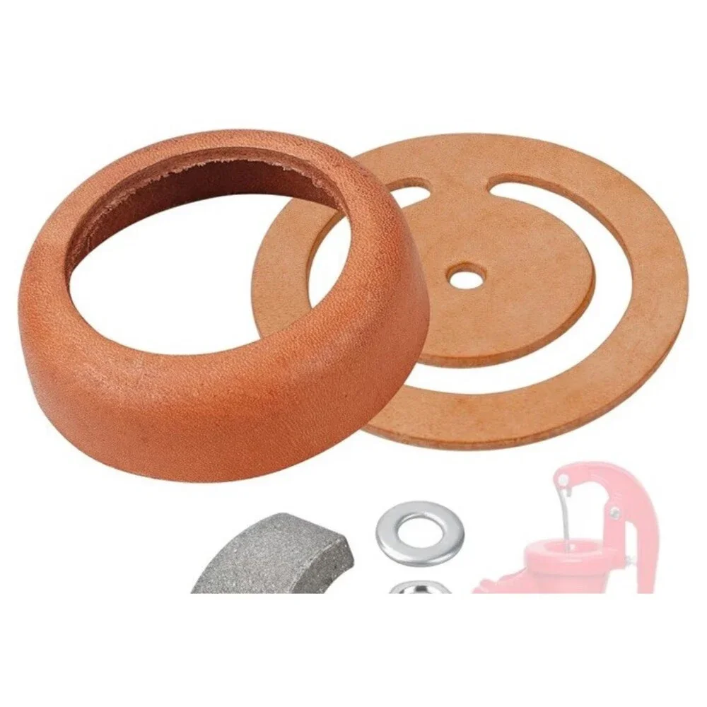 Universal Leather Pitcher Pump Repair Kit Leather Cup and Lower Valve - 2 Sets